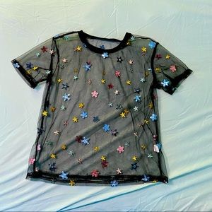 RomWe/SheIn size small black sheer top